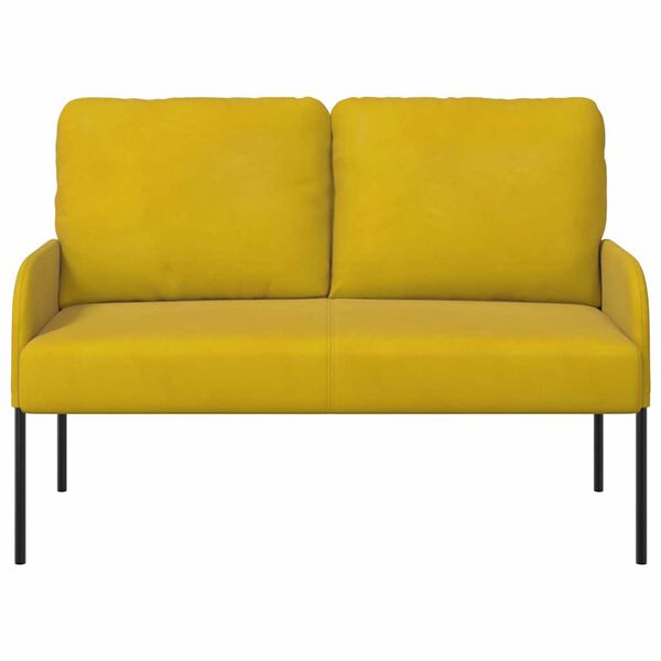 vidaXL Canap&eacute;s avec coussin 110cm Jaune Contreplaqu&eacute;