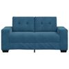 vidaXL | Canap&eacute; Loveseat | avec coussin Bleu Velours