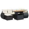vidaXL Salon de jardin avec coussins 8 pcs noir r&eacute;sine tress&eacute;e acacia