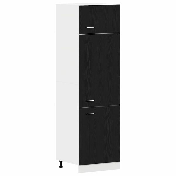 vidaXL Armoire suspendue avec &eacute;tag&egrave;re Lyon Ch&ecirc;ne noir 60 x 31 x 207 cm