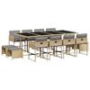 vidaXL Ensemble &agrave; manger de jardin coussins 13 pcs m&eacute;lange beige rotin