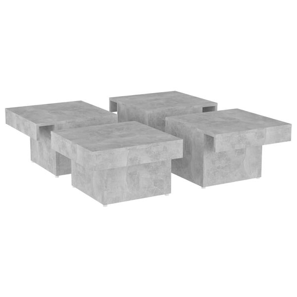 vidaXL Table basse gris béton 90x90x28 cm bois d'ingénierie