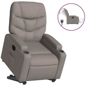vidaXL Fauteuil inclinable &eacute;lectrique taupe tissu