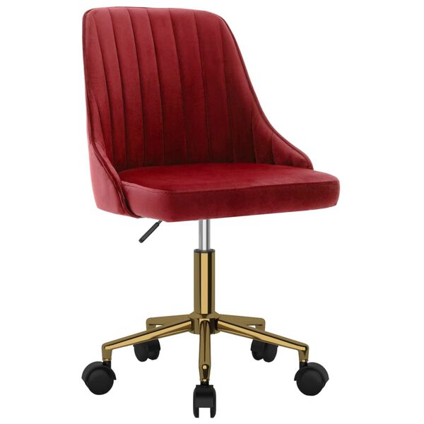 vidaXL Chaise pivotante de salle &agrave; manger Rouge bordeaux Velours