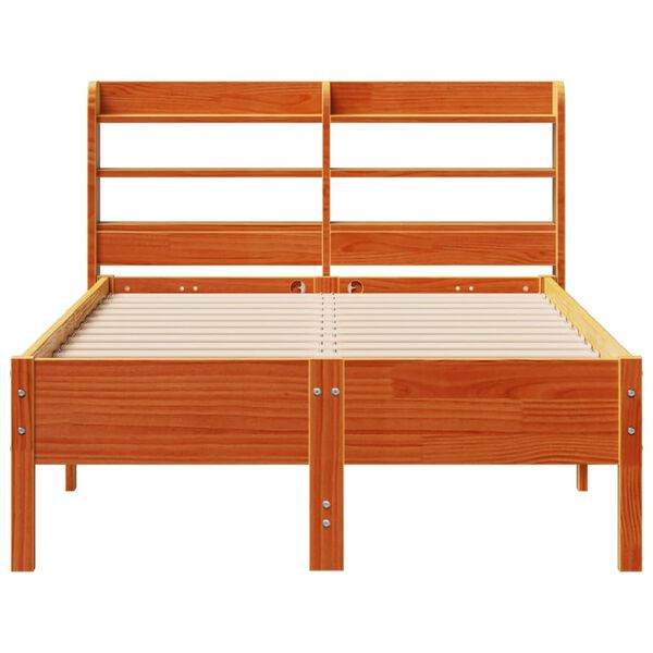 vidaXL Cadre de lit sans matelas cire marron 75x190 cm bois pin massif