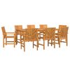 vidaXL Ensemble de salle &agrave; manger pour jardin 9 pc Marron