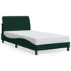 vidaXL Cadre de lit avec LED sans matelas vert fonc&eacute; 100x200cm velours