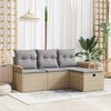 vidaXL Ensemble de canap&eacute; de jardin 4 pcs Beige et Gris clair