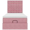 vidaXL Cadre de lit ottoman avec matelas rose 100x200 cm velours