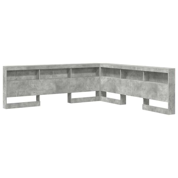 vidaXL T&ecirc;te de lit de rangement Gris b&eacute;ton 200 cm Bois d'ing&eacute;nierie