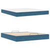vidaXL Cadre de lit avec matelas avec matelas 2 pcs Bleu Velours