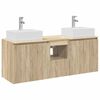 vidaXL Ensemble d'armoire de salle de bain 3 pc Ch&ecirc;ne Sonoma