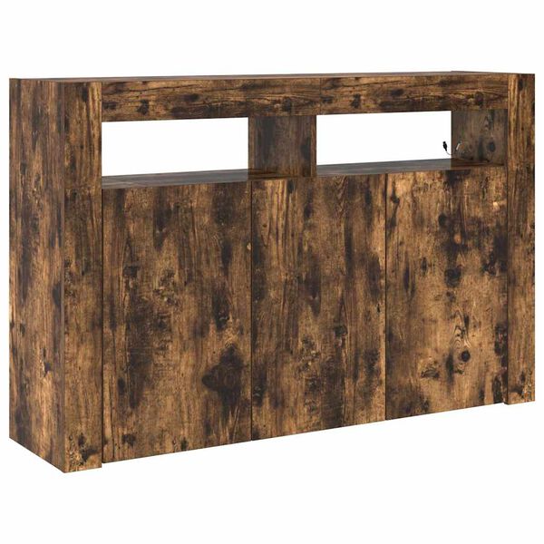 vidaXL Buffet Ch&ecirc;ne fum&eacute; 116 x 30 x 75 cm Bois d'ing&eacute;nierie