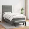 vidaXL Sommier &agrave; lattes de lit avec matelas Gris fonc&eacute; 100x200cm Tissu