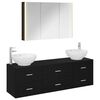 vidaXL Ensemble de mobilier de salle de bain 4 pcs Ch&ecirc;ne noir