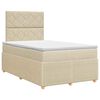 vidaXL Lit boxspring avec matelas Cr&egrave;me 120 x 190 cm Tissu