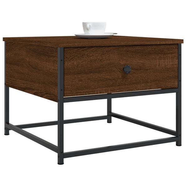 vidaXL Table basse ch&ecirc;ne marron 51x51x40 cm bois d'ing&eacute;nierie