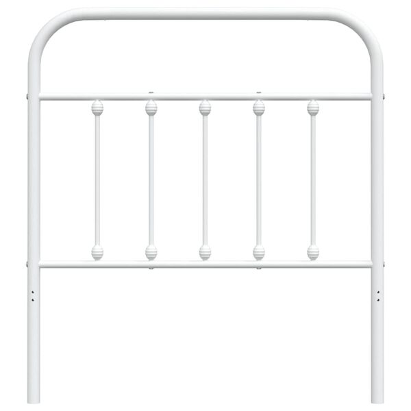 vidaXL T&ecirc;te de lit m&eacute;tal blanc 80 cm