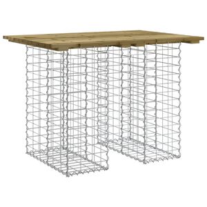 vidaXL Table de jardin Gabion Design 100x70x72 cm Bois de pin impr&eacute;gn&eacute;