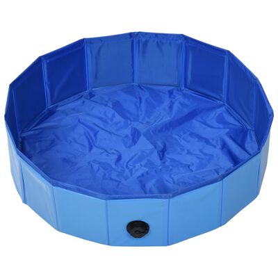 vidaXL Piscine pliable pour chiens Bleu 80x20 cm PVC