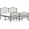 vidaXL Cadre de lit m&eacute;tal sans matelas avec pied de lit noir 135x190cm