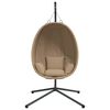 vidaXL Chaise suspendue en forme d'œuf et support taupe rotin et acier
