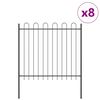 vidaXL Cl&ocirc;ture de jardin 8 pcs Gris 13,6 x 1,5 m
