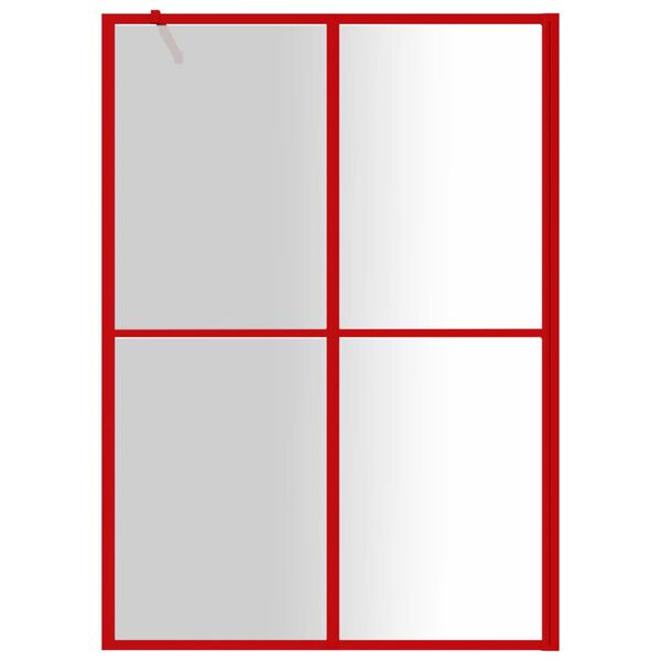 vidaXL Paroi de douche avec verre ESG transparent rouge 140x195 cm