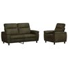 vidaXL Ensemble de Canap&eacute;s 2 pcs Vert arm&eacute;e Simili daim