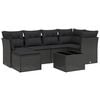 vidaXL Salon de jardin 7 pcs avec coussins noir r&eacute;sine tress&eacute;e