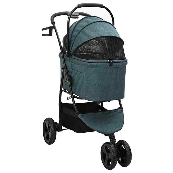 vidaXL Poussette Pliante pour Animaux Réglable Vert 78 x 54 x 101 cm