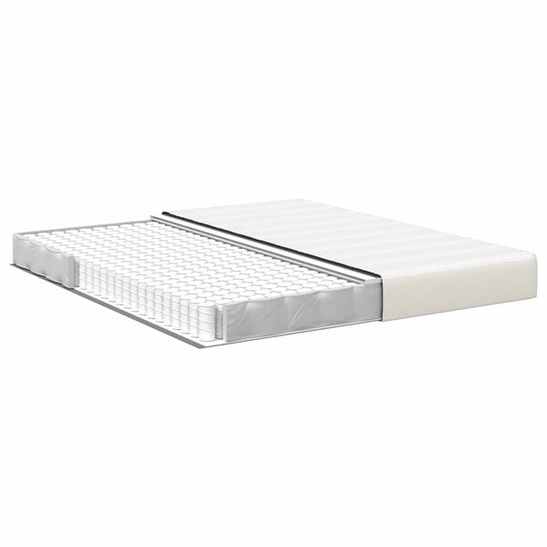 vidaXL Matelas de Lit avec matelas Cr&egrave;me 180 x 200 cm tissu
