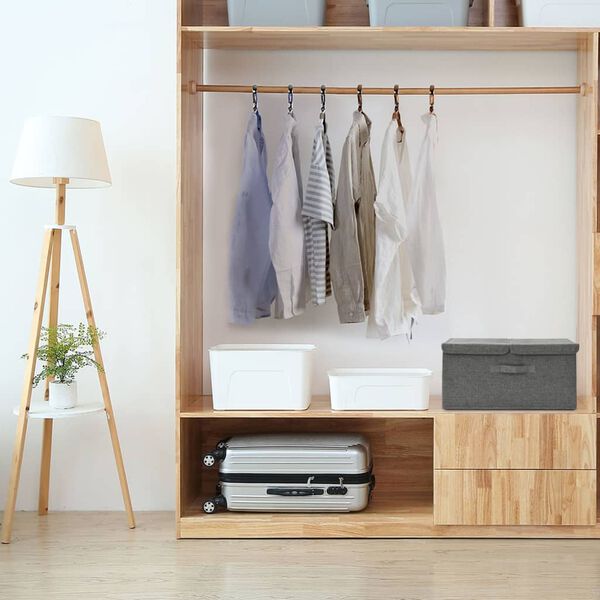 vidaXL Boîte de rangement Tissu 50x30x25 cm Anthracite