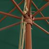 vidaXL Parasol de jardin avec mât en bois vert 400x273 cm