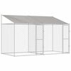 vidaXL Cage pour chien avec toit Argent&eacute; 400 x 200 x 258 cm