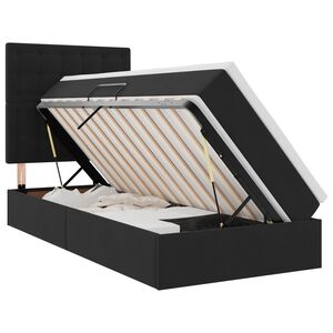 vidaXL Lit avec rangement et matelas Noir 100 x 200 cm Velours