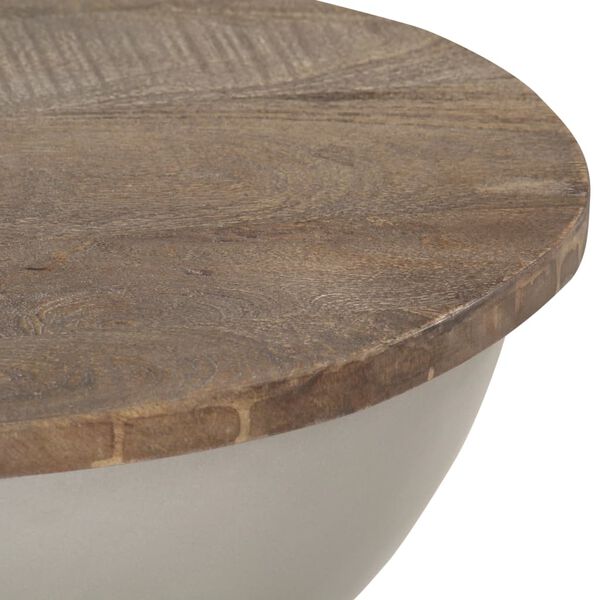 vidaXL Table basse en forme de bol &Oslash;60 cm bois de manguier massif