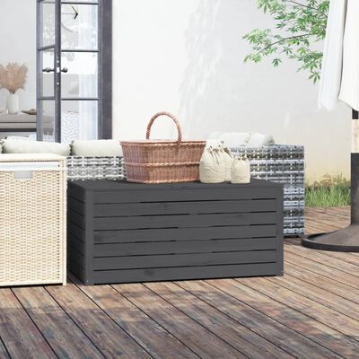 vidaXL Boîte de jardin gris 101x50,5x46,5 cm bois massif de pin