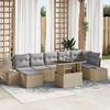 vidaXL Ensemble de canap&eacute; de jardin 8 pcs Beige Poly rotin