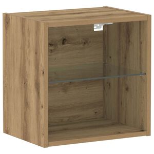 vidaXL &Eacute;tag&egrave;re flottante avec lumi&egrave;re LED Marron 40 x 28,5 x 40 cm
