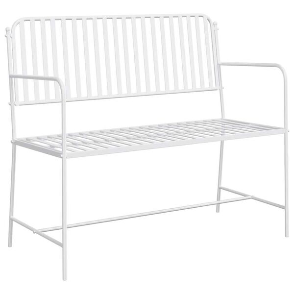 vidaXL Banc de jardin Blanc Uni 103,5 x 51,5 x 90 cm Acier