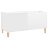 vidaXL Table basse Blanc brillant 90x44,5x45 cm Bois d'ingénierie