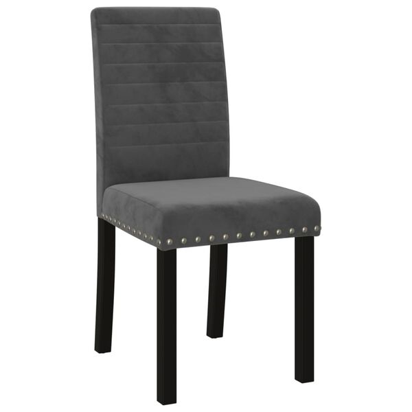 vidaXL Chaises &agrave; manger lot de 6 gris fonc&eacute; velours
