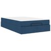 vidaXL Cadre de lit avec matelas 2 pcs Bleu tissu