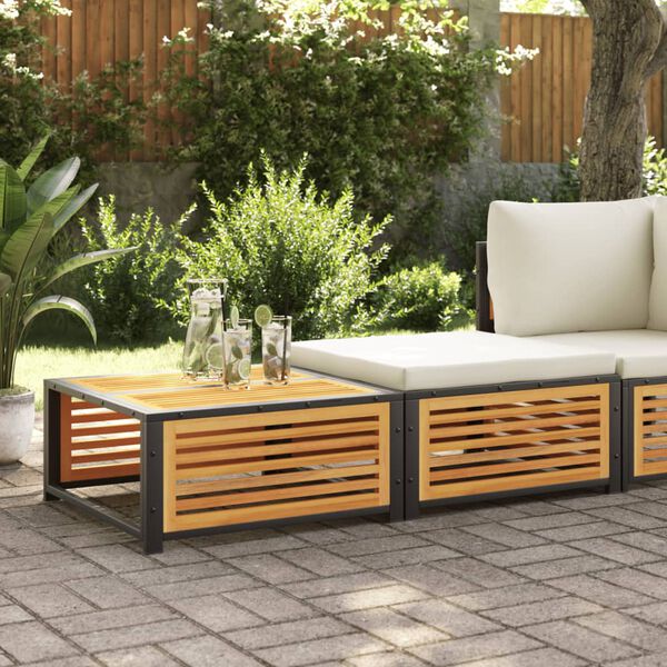vidaXL Table de jardin avec tabouret bois d'acacia massif
