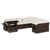 vidaXL Salon de jardin 10 pcs avec coussins marron r&eacute;sine tress&eacute;e
