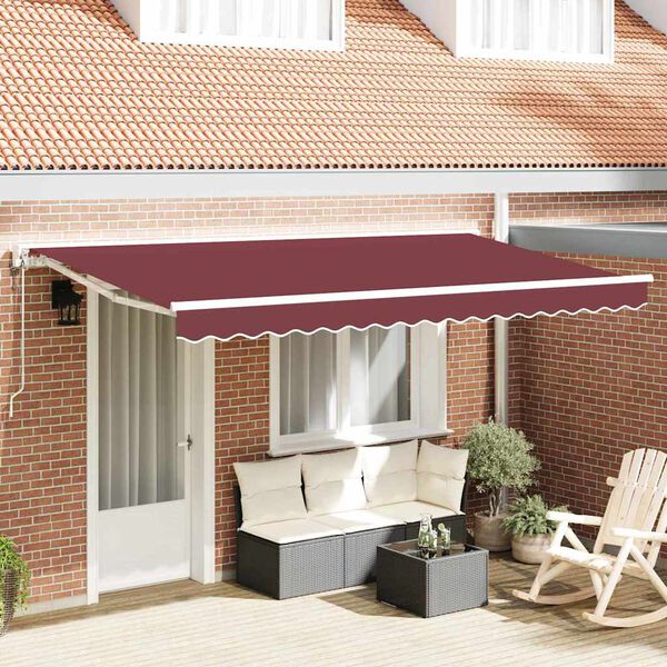 vidaXL Auvent R&eacute;tractable Bordeaux 400 x 200 cm Polyester et m&eacute;tal