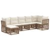 vidaXL Ensemble de canap&eacute; de jardin 7 pcs Beige polyrotin