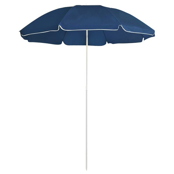 vidaXL Parasol de jardin avec m&acirc;t en acier bleu 180 cm