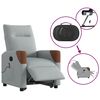 vidaXL Fauteuil inclinable de massage &eacute;lectrique Gris clair Tissu